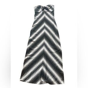 Roxy Black and White Strapless Dress, Sz L